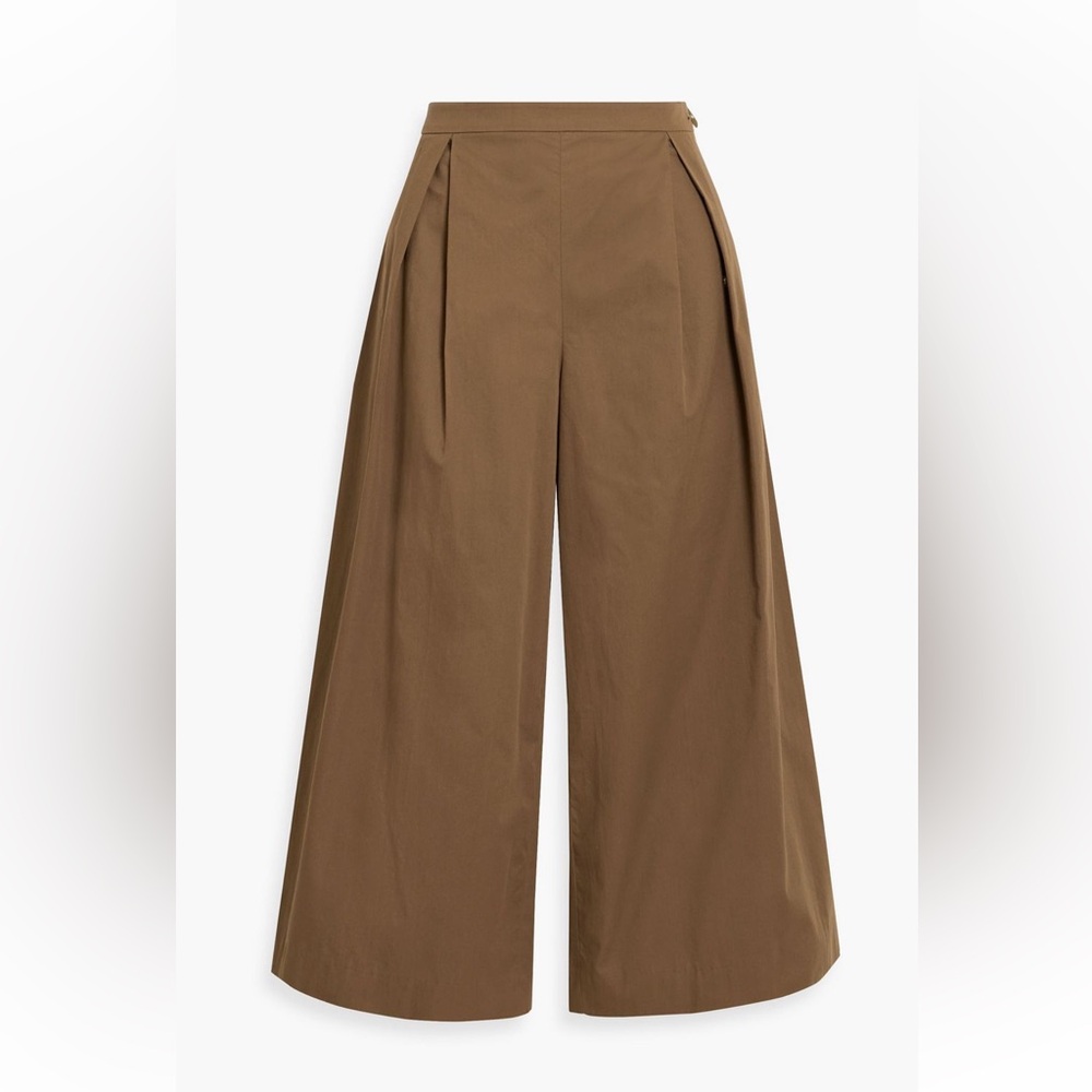 Vince Women's Natural Pleated Cotton-poplin Culottes